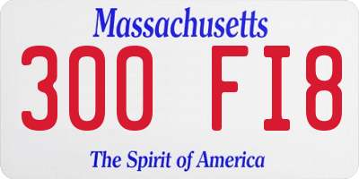 MA license plate 300FI8