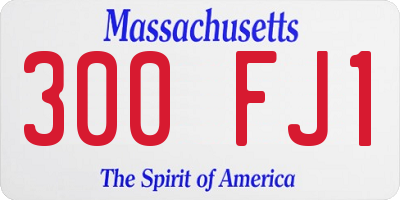 MA license plate 300FJ1