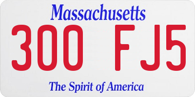 MA license plate 300FJ5