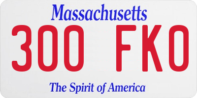 MA license plate 300FK0