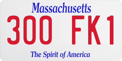 MA license plate 300FK1