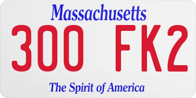 MA license plate 300FK2