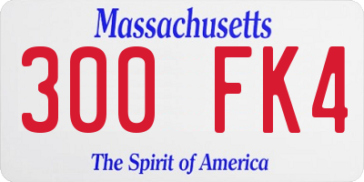 MA license plate 300FK4
