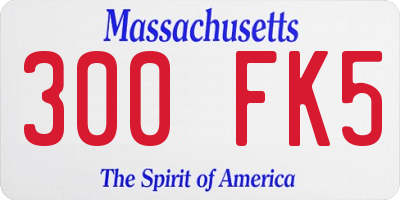 MA license plate 300FK5