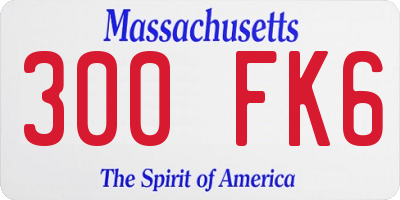 MA license plate 300FK6