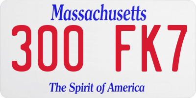 MA license plate 300FK7