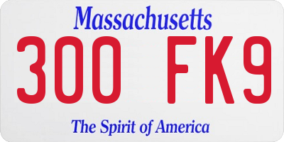 MA license plate 300FK9