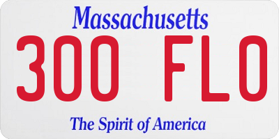 MA license plate 300FL0