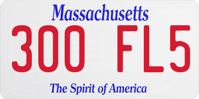 MA license plate 300FL5
