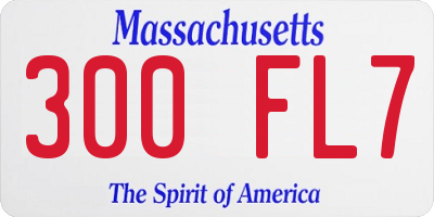 MA license plate 300FL7