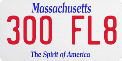 MA license plate 300FL8