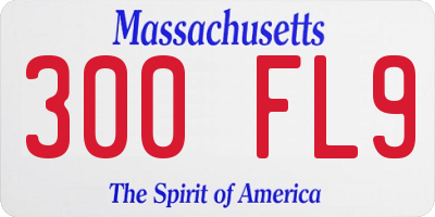 MA license plate 300FL9