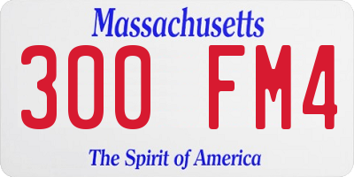 MA license plate 300FM4