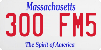 MA license plate 300FM5