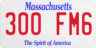 MA license plate 300FM6