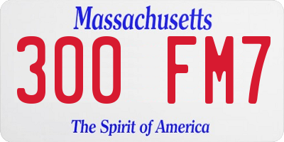 MA license plate 300FM7