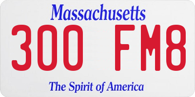 MA license plate 300FM8