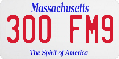 MA license plate 300FM9