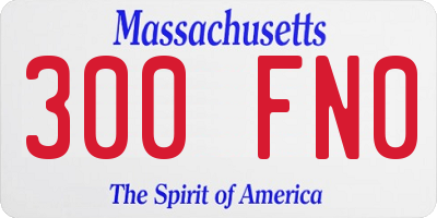 MA license plate 300FN0