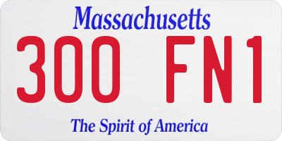 MA license plate 300FN1