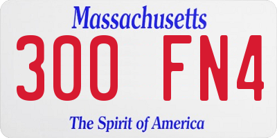 MA license plate 300FN4