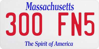 MA license plate 300FN5