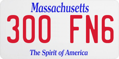 MA license plate 300FN6