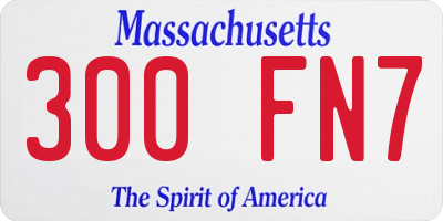MA license plate 300FN7