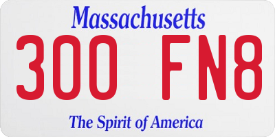 MA license plate 300FN8