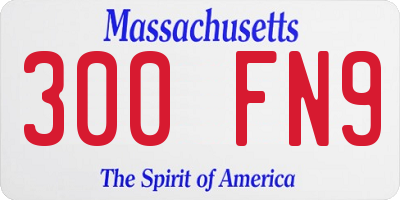 MA license plate 300FN9