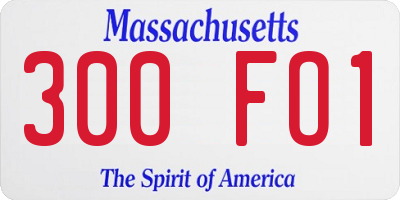 MA license plate 300FO1