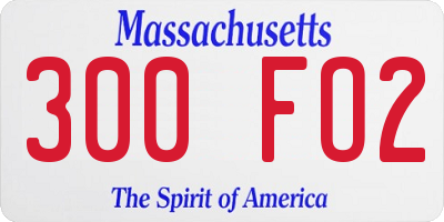 MA license plate 300FO2