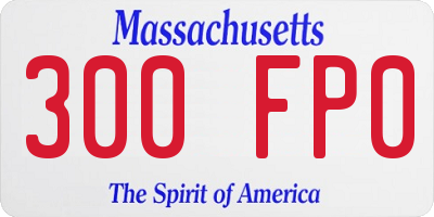 MA license plate 300FP0