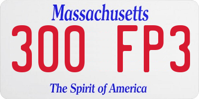 MA license plate 300FP3