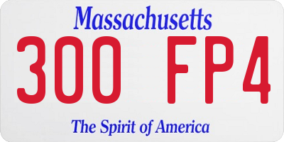 MA license plate 300FP4