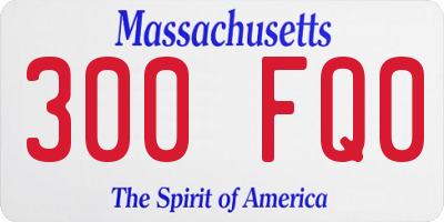 MA license plate 300FQ0