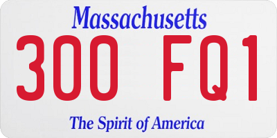 MA license plate 300FQ1