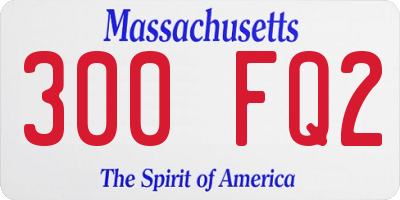 MA license plate 300FQ2
