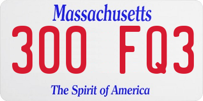 MA license plate 300FQ3