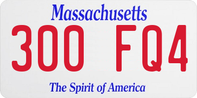 MA license plate 300FQ4