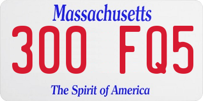 MA license plate 300FQ5