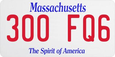 MA license plate 300FQ6