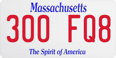 MA license plate 300FQ8