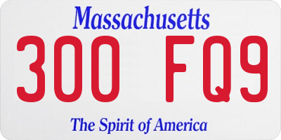 MA license plate 300FQ9