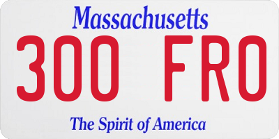 MA license plate 300FR0