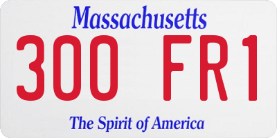 MA license plate 300FR1