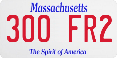 MA license plate 300FR2