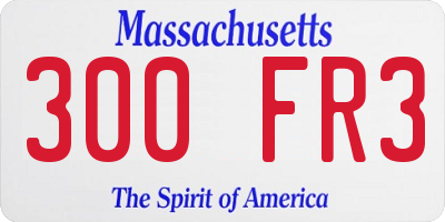 MA license plate 300FR3