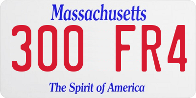 MA license plate 300FR4