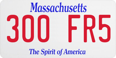 MA license plate 300FR5